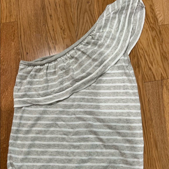 JCrew Women’s one sleeve gray/white top, size XS - Picture 2 of 3